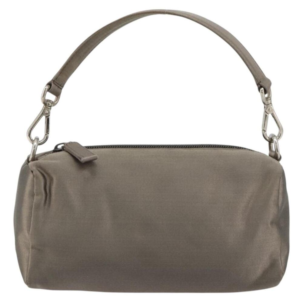 Prada Silk Hand Pouch Handbag Gray